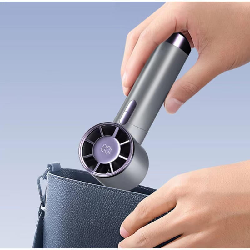 Belro portable handheld fan for outdoor use, compact and lightweight for easy cooling during outdoor activities.