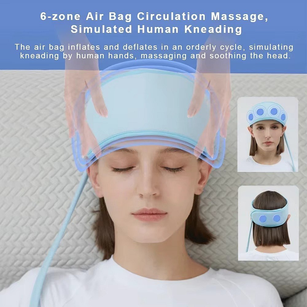 Belro head massage chair designed for migraine relief, featuring ergonomic design and soothing massage rollers for headache relief.