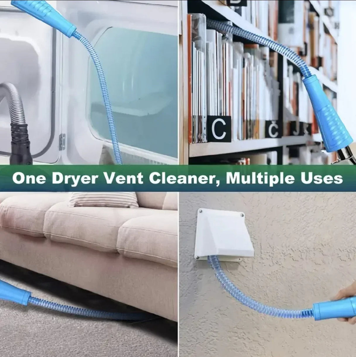 Belro Dryer Vent Cleaner Kit with flexible brushes and hoses for efficient cleaning of dryer vents in home and garden.