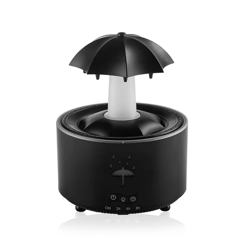 Belro Aroma Essential Oil Diffuser displaying a sleek white design with mist and LED lights for aromatherapy.