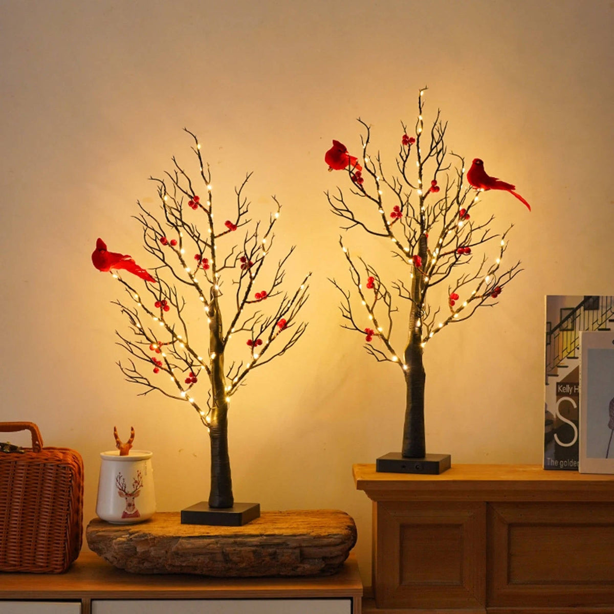 Belro glowing tree decorative night light with illuminated branches, perfect for cozy home lighting and ambient decor.