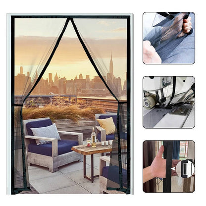 Belro magnetic screen door for men, custom sizes, showcasing the durable mesh and magnetic closure design.
