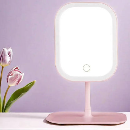 Belro travel makeup mirror with built-in lights, compact beauty accessory for precise makeup application on the go
