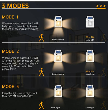 Belro 2-set solar wall lamps for outdoor home and garden lighting, featuring modern design and adjustable mounting.