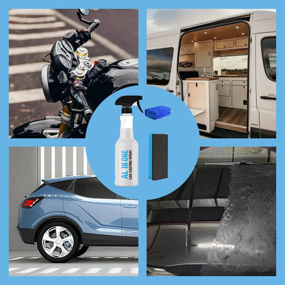 Belro All in One Car Coating Spray shown in a spray bottle, designed for easy application on vehicle surfaces for a glossy finish.