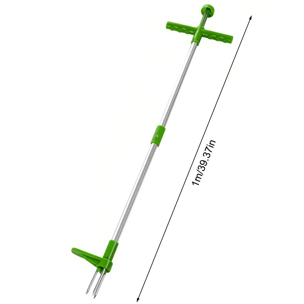 Belro long handle weed puller tool with foot pedal and claw design for easy garden weed removal in outdoor gardening.