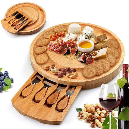 Belro bamboo cheese board with natural wood finish, perfect for serving cheeses and appetizers in kitchen and dining settings.
