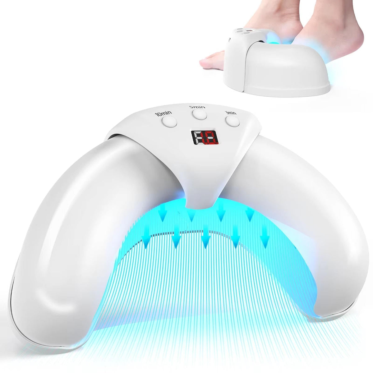 Belro Nail Fungus Laser device used for treating toenail and fingernail fungal infections with LED light therapy.