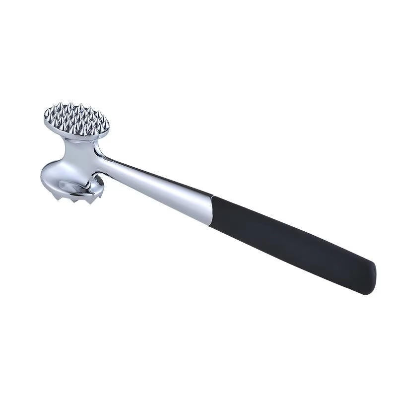 Belro meat pounder tool for kitchen and dining, with a sturdy rubber handle and flat metal surface for tenderizing meat.