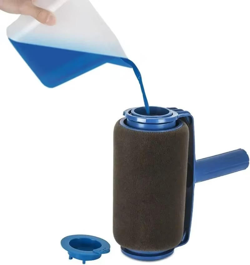 Belro self-priming paint brush roller for smooth painting, shown with a close-up of the roller and handle in a tools and hardware setting.