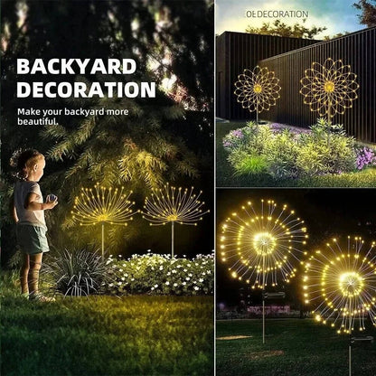 Belro outdoor firework lights accessory for garden umbrellas, colorful decorative lighting for outdoor garden decor.