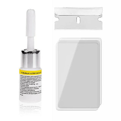 Belro glass crack repair kit for home and garden decor, featuring tools and materials to fix cracked glass surfaces.