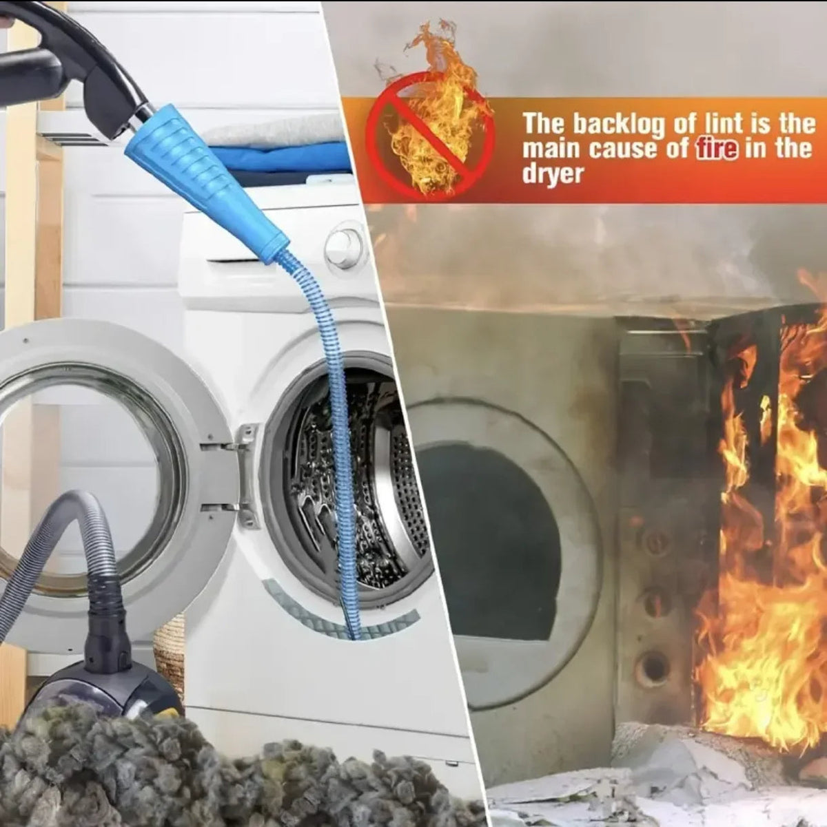 Belro Dryer Vent Cleaner Kit with flexible rods and brush for cleaning dryer vents and lint traps in home and garden.