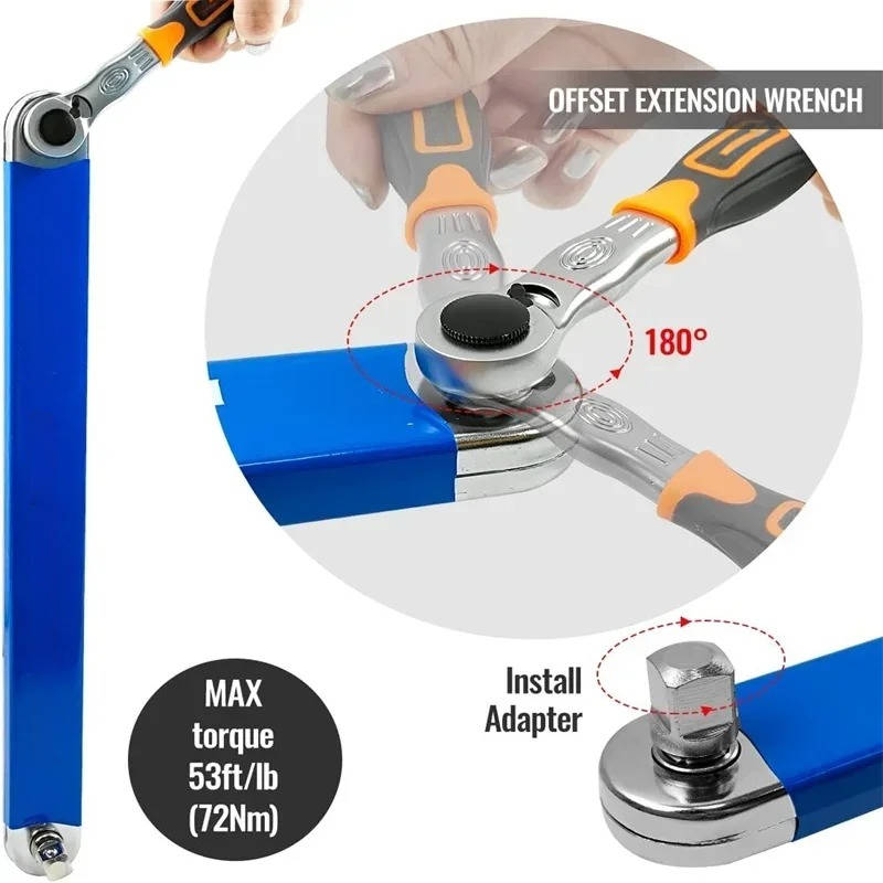 Belro extension wrench designed for clothing, featuring a sock-like appearance with extended handles for improved grip.