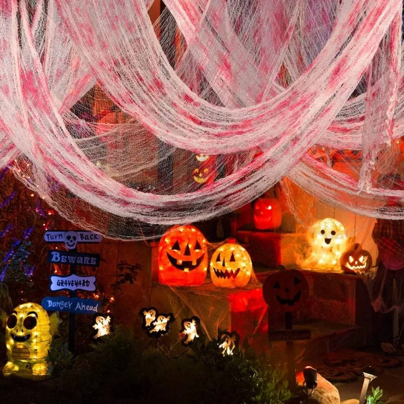 Belro Halloween yard decorations featuring spooky tools and hardware for festive outdoor Halloween display setup.