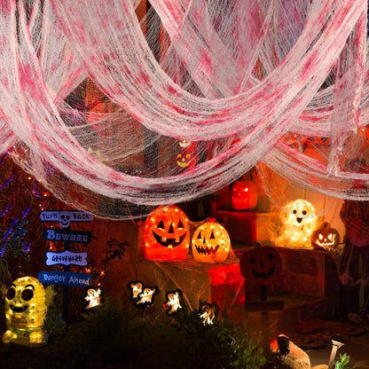 Belro Halloween yard decorations featuring spooky tools and hardware for festive outdoor Halloween display setup.