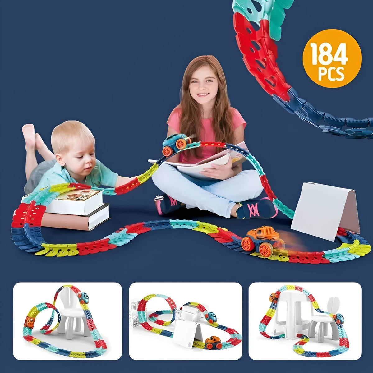 Belro Anti Gravity Race Track for Kids, automotive toy with colorful race cars and track layout designed for energetic play.