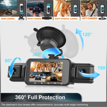 Belro wireless car dash cam with front and rear cameras and night vision, mounted inside a vehicle for recording driving footage.