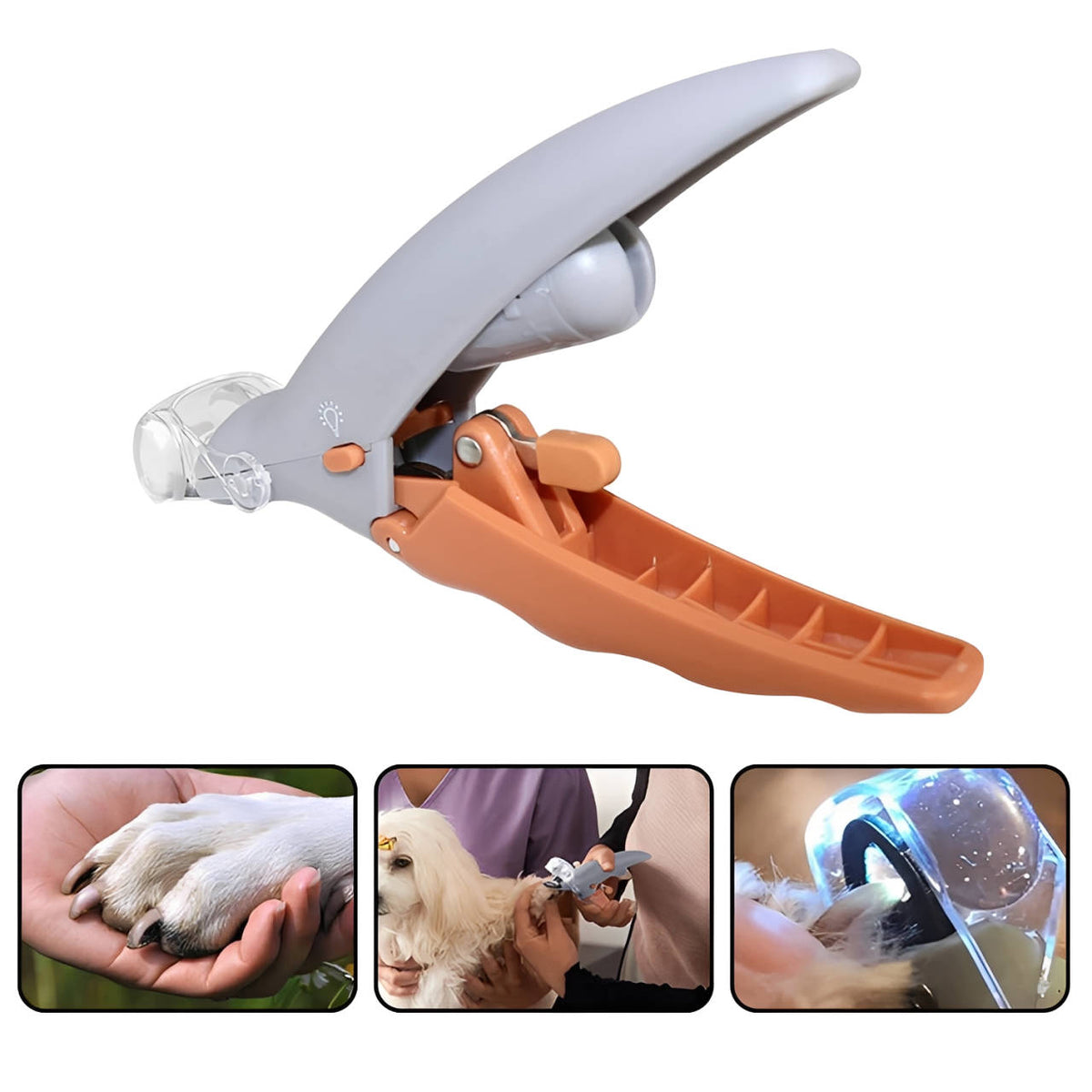 Belro Pet Bail Clipper with built-in light for dog grooming, featuring a sleek design and ergonomic handle for easy use.