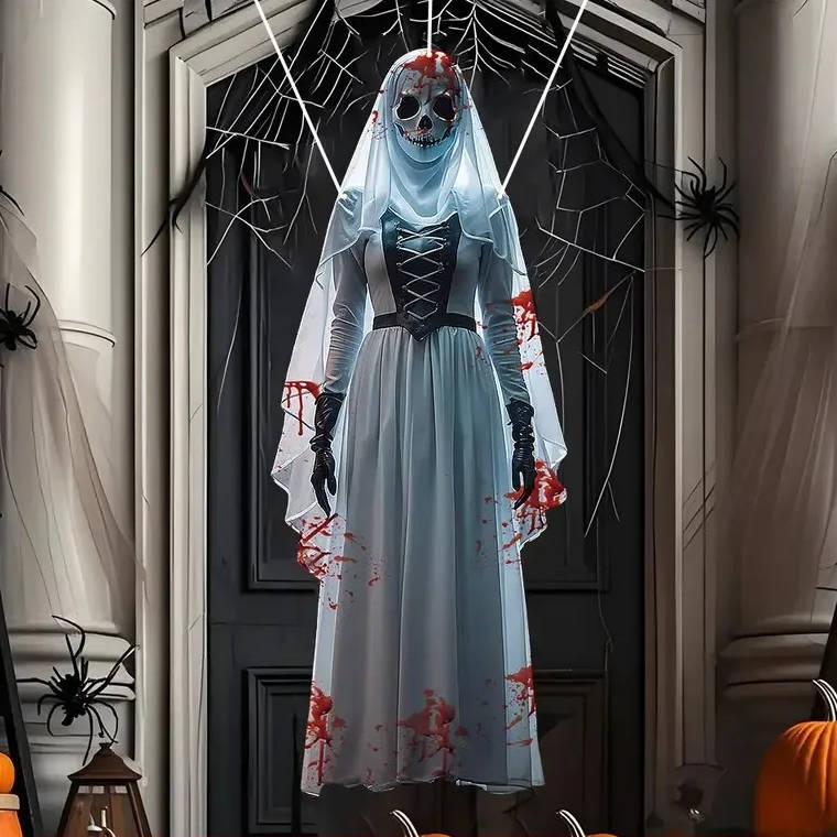 Belro hanging Halloween outdoor decoration with spooky ghost design for home and garden Halloween decor.