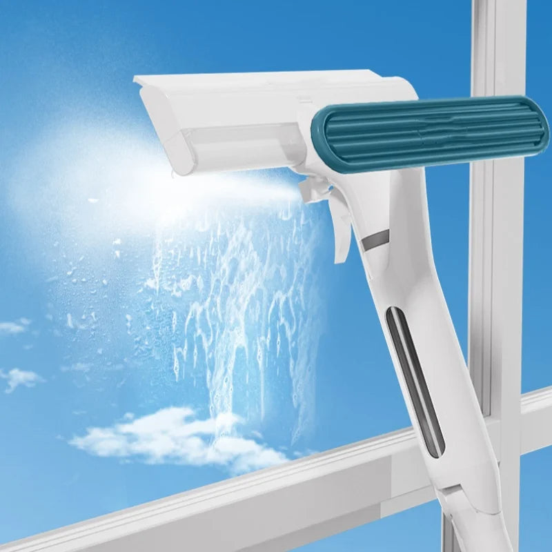Belro Window Spray Mop with glass cleaning solution and microfiber pad, ideal for easy, streak-free window cleaning in home and garden.