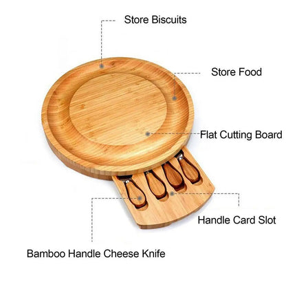 Belro bamboo cheese board with a natural finish, perfect for serving cheeses and snacks on kitchen or dining tables.