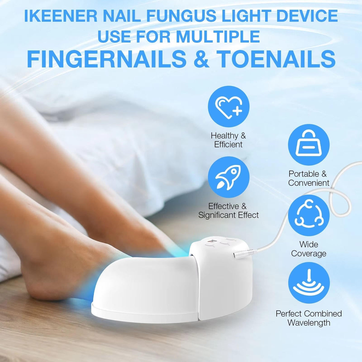 Belro Nail Fungus Laser device for treating toenail and fingernail fungus, shown with LED light components.
