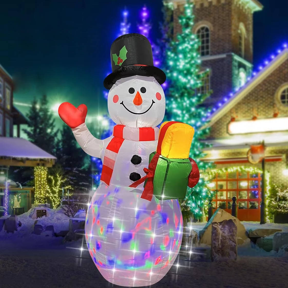Belro Santa Christmas outdoor umbrella decoration with festive holiday design for outdoor holiday decor.