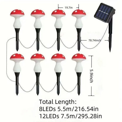 Belro outdoor LED solar lights decorative accessories hanging from a patio umbrella, illuminating the space at dusk