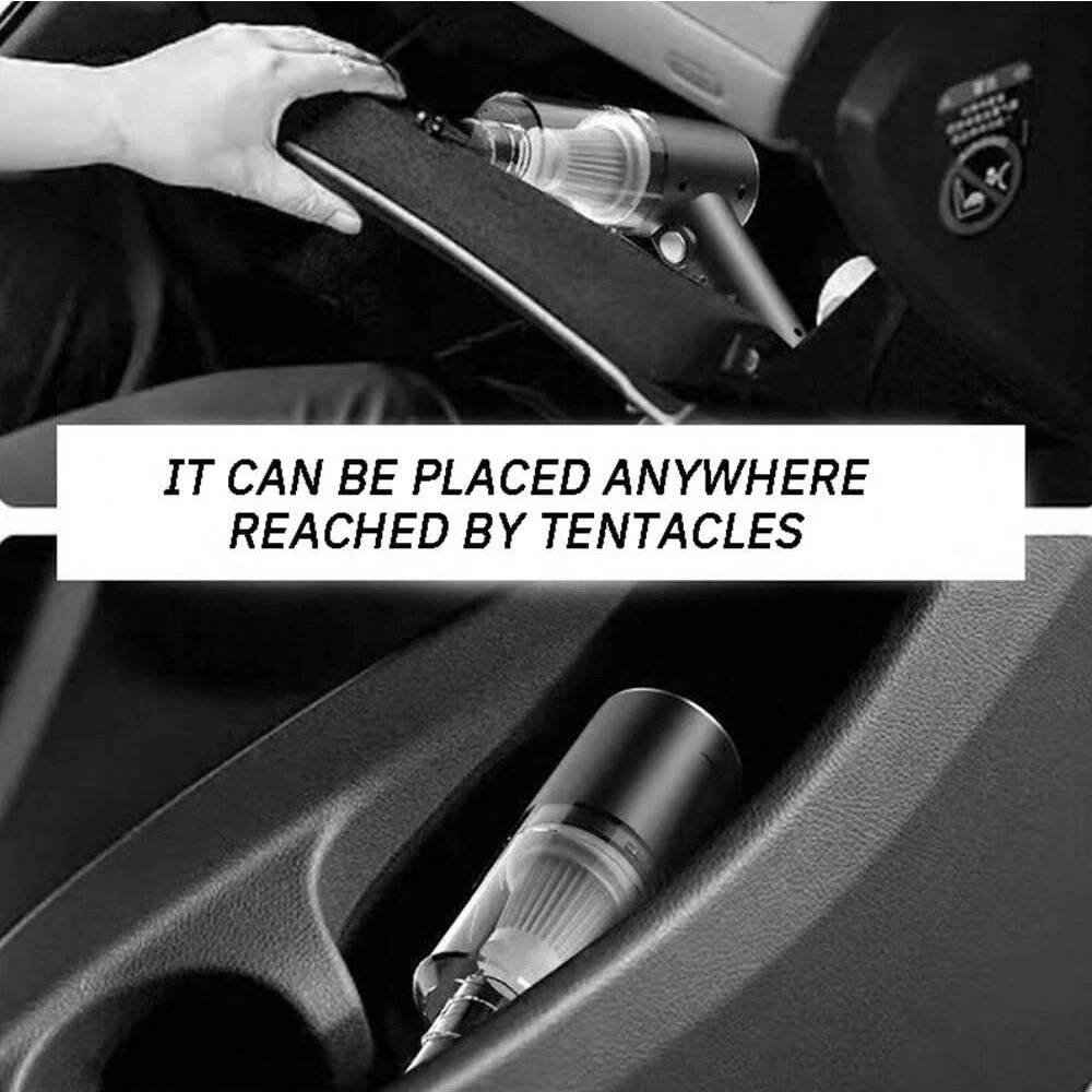 Belro cordless car cleaning vacuum cleaner with compact design, handheld style, and dust collection in use inside a vehicle.