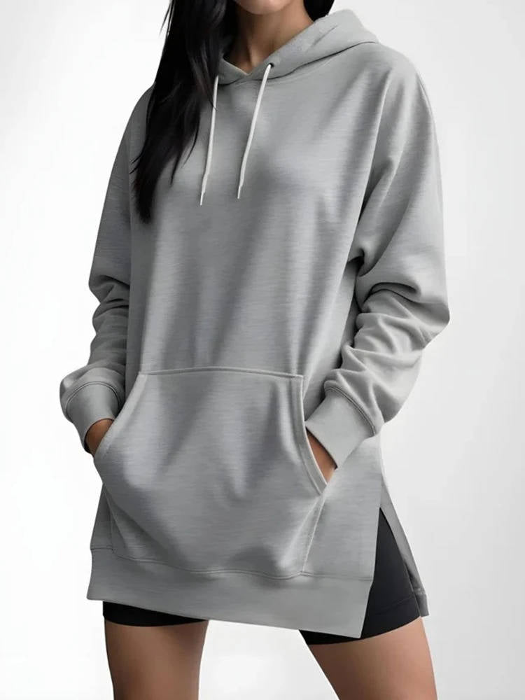 Belro oversized hoodie dress in soft fabric, featuring a relaxed fit and hood, perfect for casual wear.