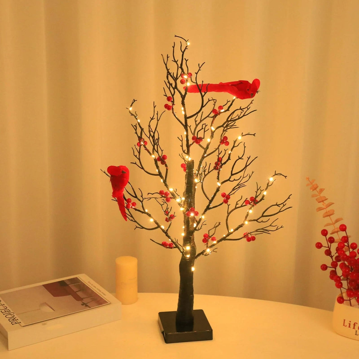 Belro Glowing Tree decorative night light with illuminated branches and warm ambient glow, perfect for cozy home decor.
