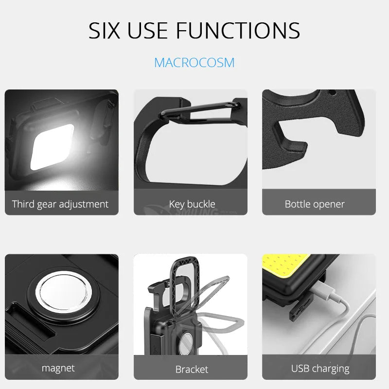 Belro Mini LED flashlight keychain with 1800 lumens, compact portable lighting tool for everyday use.