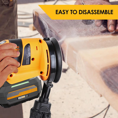 Belro brushless orbital electric sander with ergonomic grip and dust collection port, suitable for smooth sanding projects.
