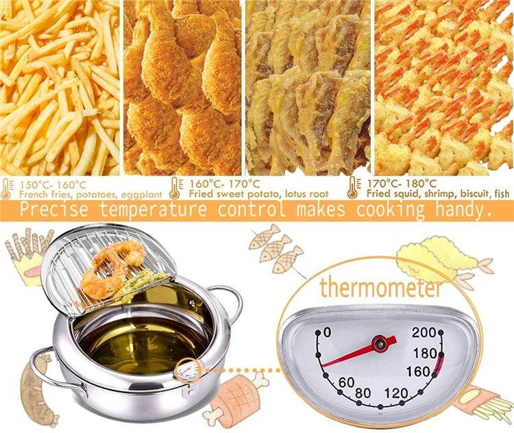 Belro Japanese deep frying pot for home kitchen, stainless steel with handles, ideal for traditional frying and cooking.