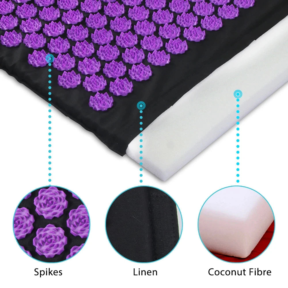 Belro acupressure yoga mat for men, showing textured surface with acupressure points for enhanced yoga practice.