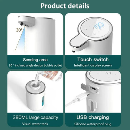 Belro automatic touchless soap dispenser in sleek design, ideal for hands-free use in bathroom or kitchen.