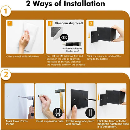 Belro indoor wall light with motion sensor and remote control, mounted on a wall, featuring a sleek modern design.