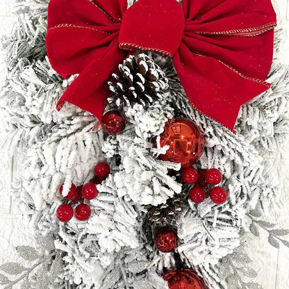 Belro Christmas door decorations full set with festive ornaments, bows, and greenery for holiday home decor.