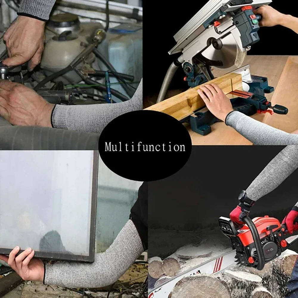 Belro cut resistant sleeves shown on a person’s arms, designed for safety and protection during industrial or cutting tasks.