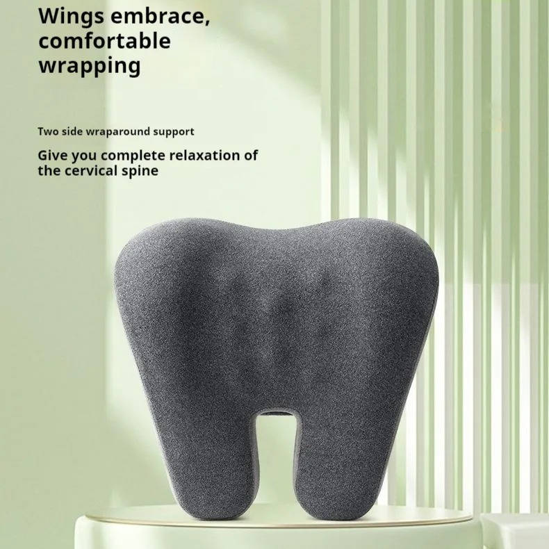 Belro office chair headrest pillow attached to a modern ergonomic office chair for added neck support.
