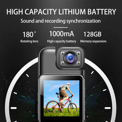 Belro 4K Ultra HD WiFi mini body camera showing compact design with lens and indicator lights for discreet recording.