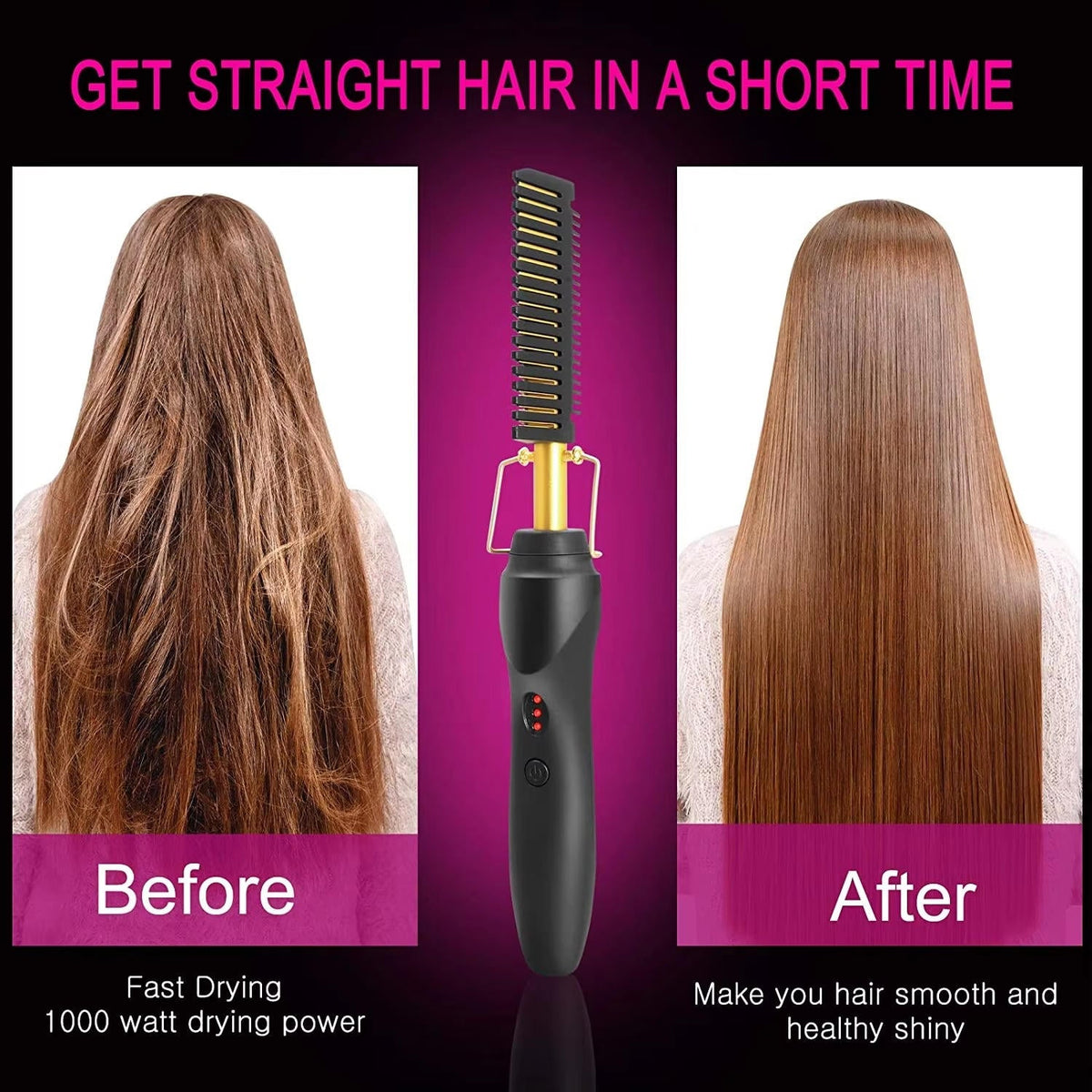 Belro hot comb for black thick and coarse hair, showing a professional styling tool used to straighten and smooth hair.
