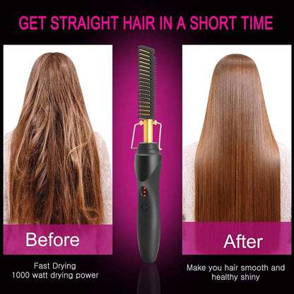 Belro hot comb for black thick and coarse hair, showing a professional styling tool used to straighten and smooth hair.