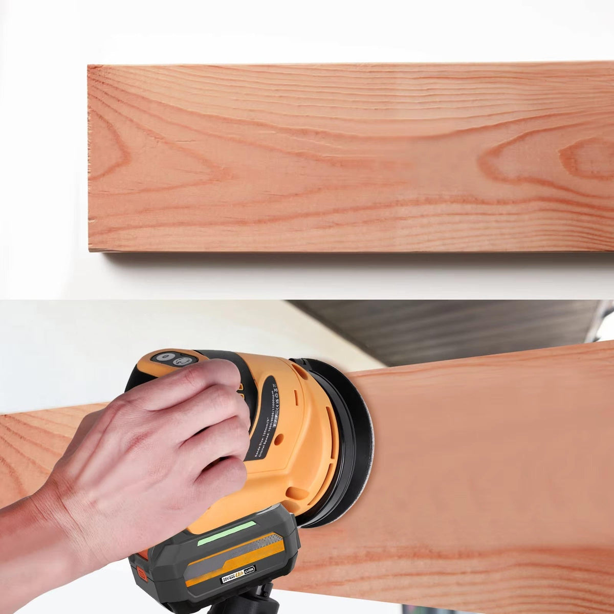 Belro brushless orbital electric sander with a round sanding pad, used for smooth finishing on various surfaces.