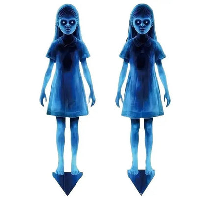 Girl ghost Halloween costume from Belro, featuring spooky ghostly dress for Halloween courtyard decoration and costume wear.