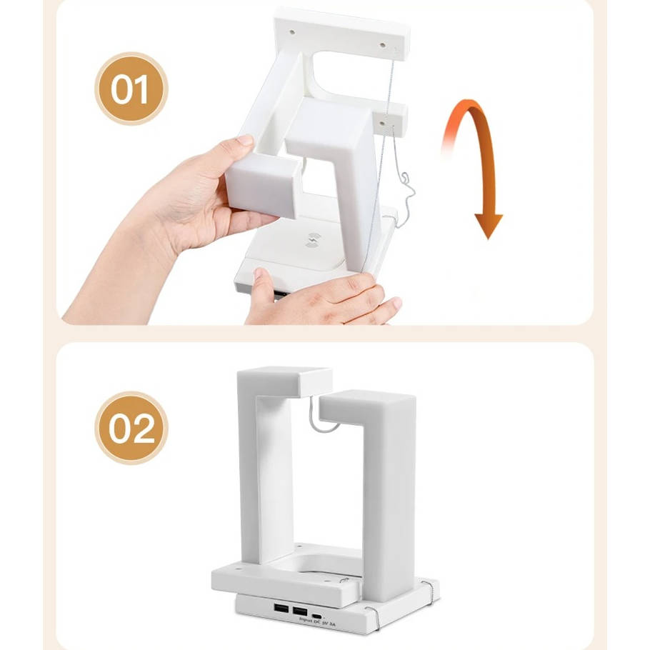 Belro floating lamp with built-in wireless charger, modern electronics device with illuminated sphere and charging pad.