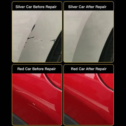 Belro Car Scratch Remover Spray for home and garden, showing the spray bottle with applicator and a car surface with scratches.