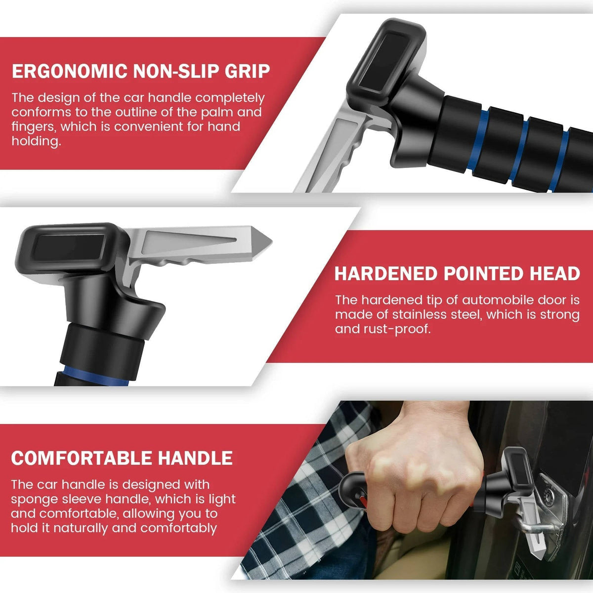 Belro car assist handles for elderly, 2-pack, outdoor safety support handles for home and garden use, easy grip and durable design.