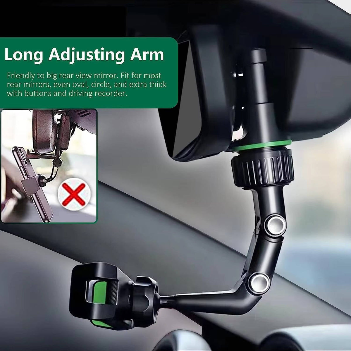 Belro universal cell phone holder mount attached to car dashboard, adjustable for smartphones, perfect for hands-free driving.